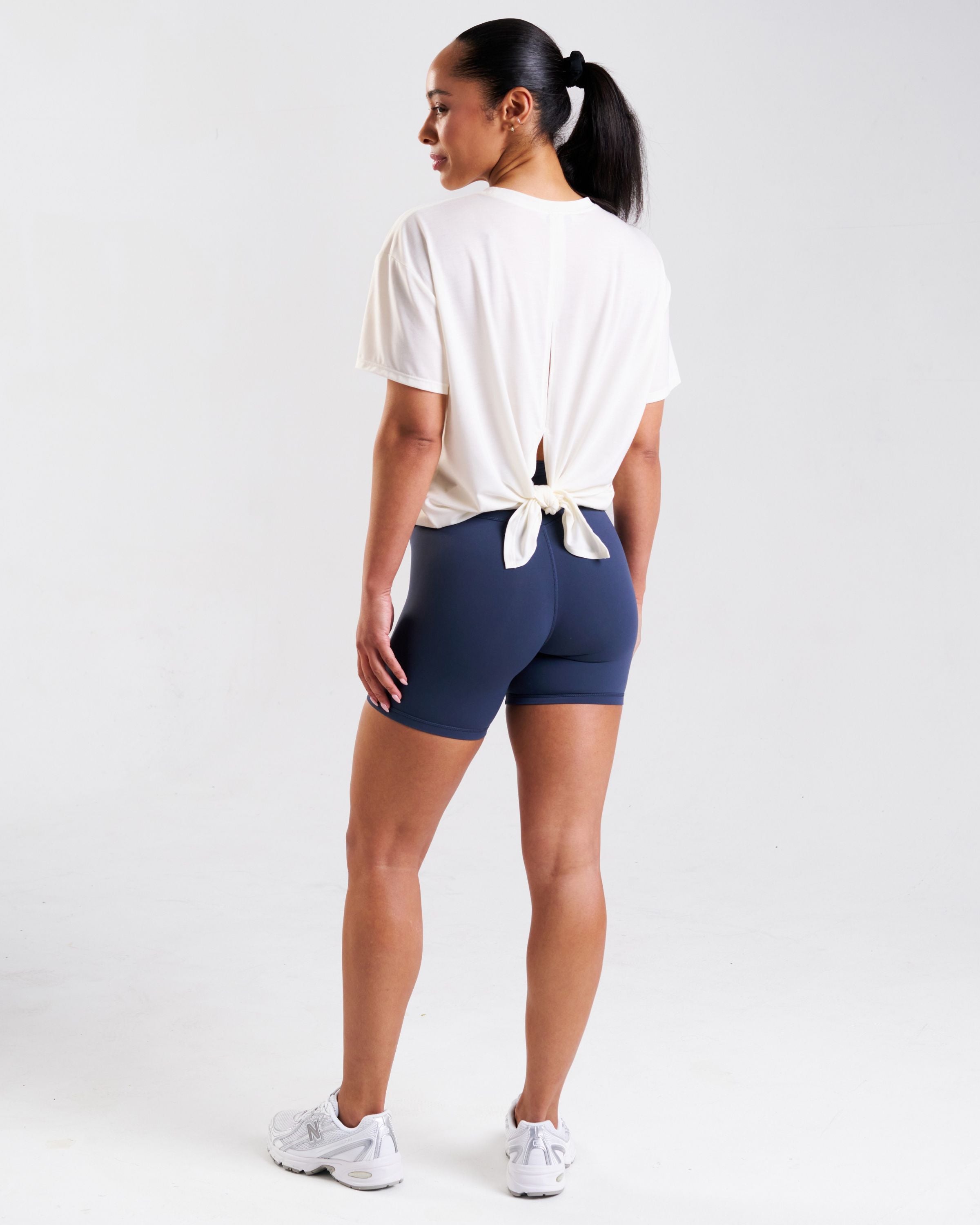 Core Lyocell Blend Tie Back T-Shirt Coconut Milk