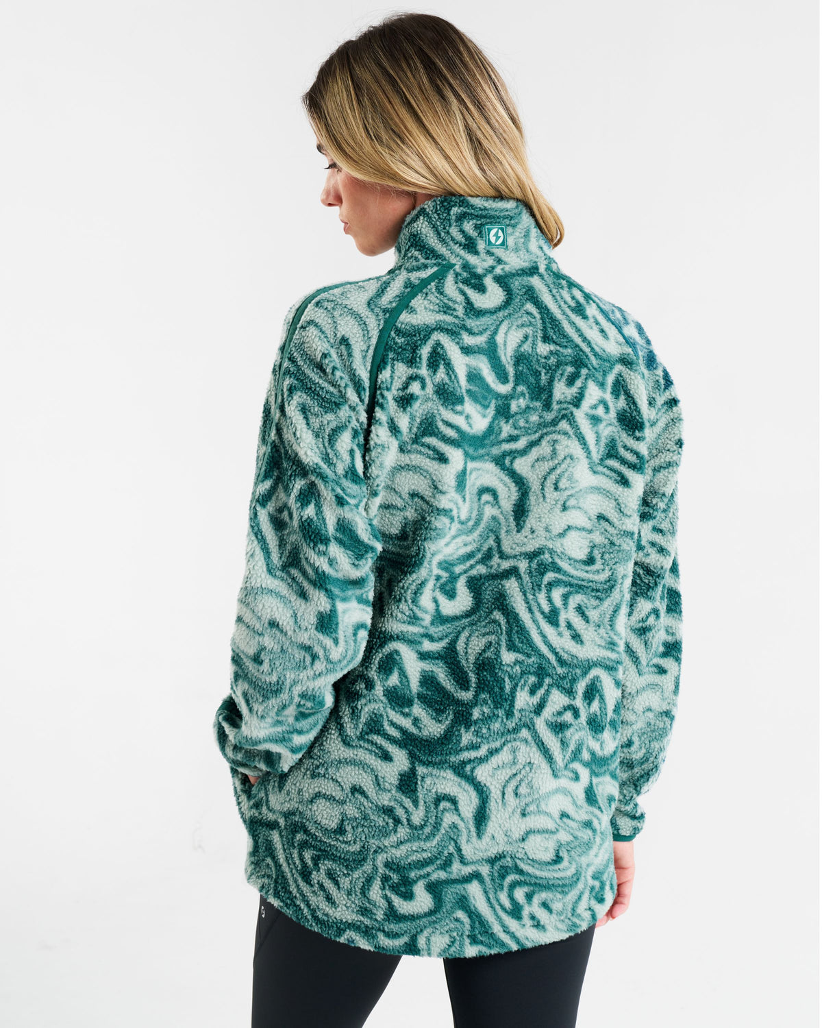 Ascend 1/4 Zip Fleece Dark Teal Marble