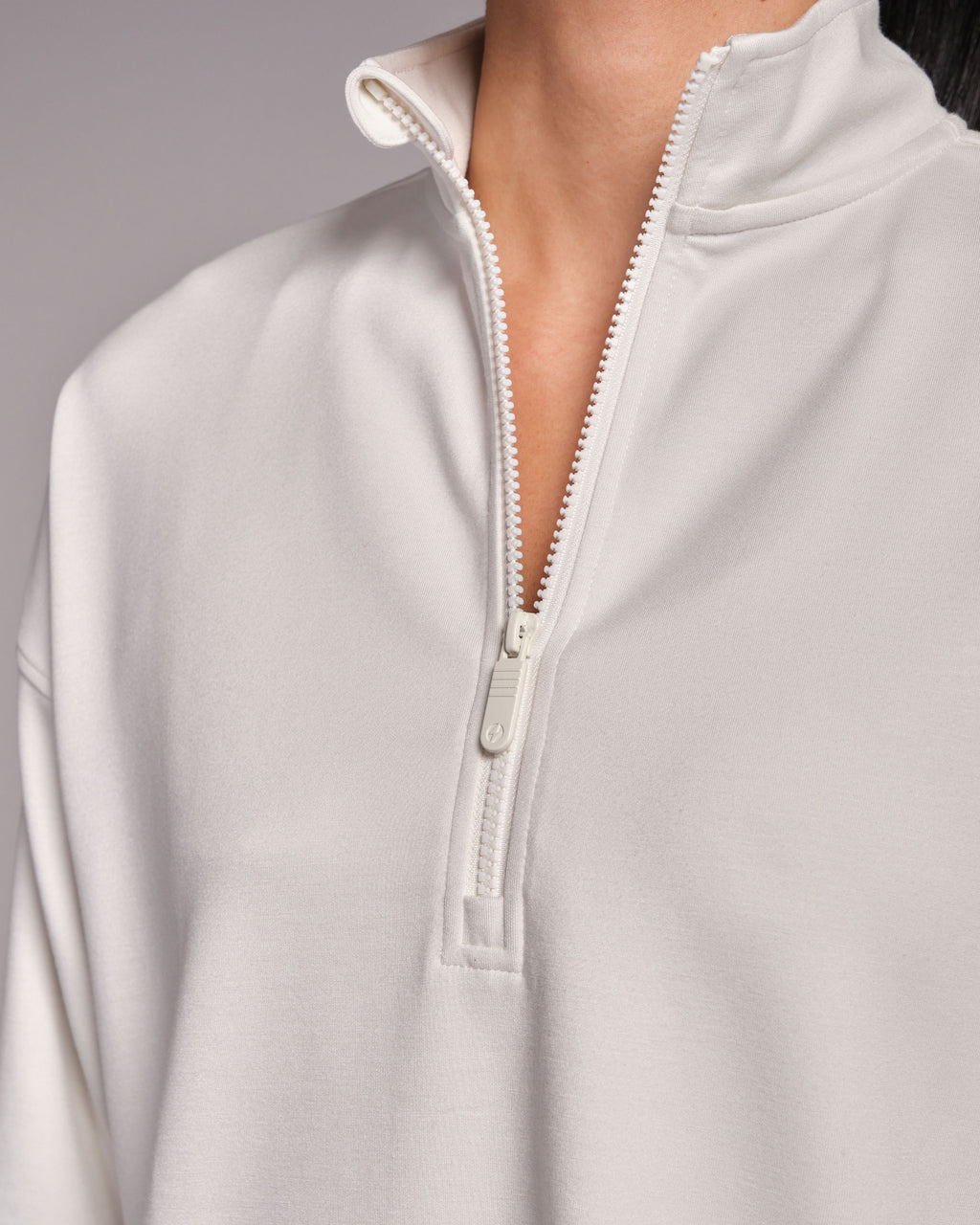 All-Day-Wear Half Zip Sweatshirt Marshmallow