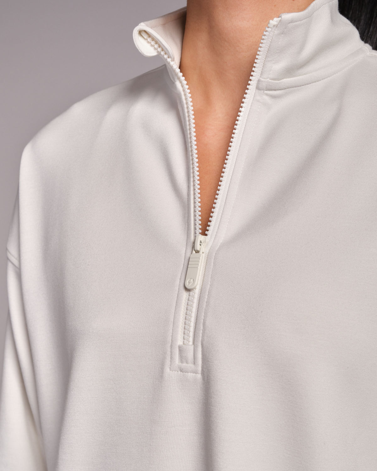 All-Day-Wear Half Zip Sweatshirt Marshmallow