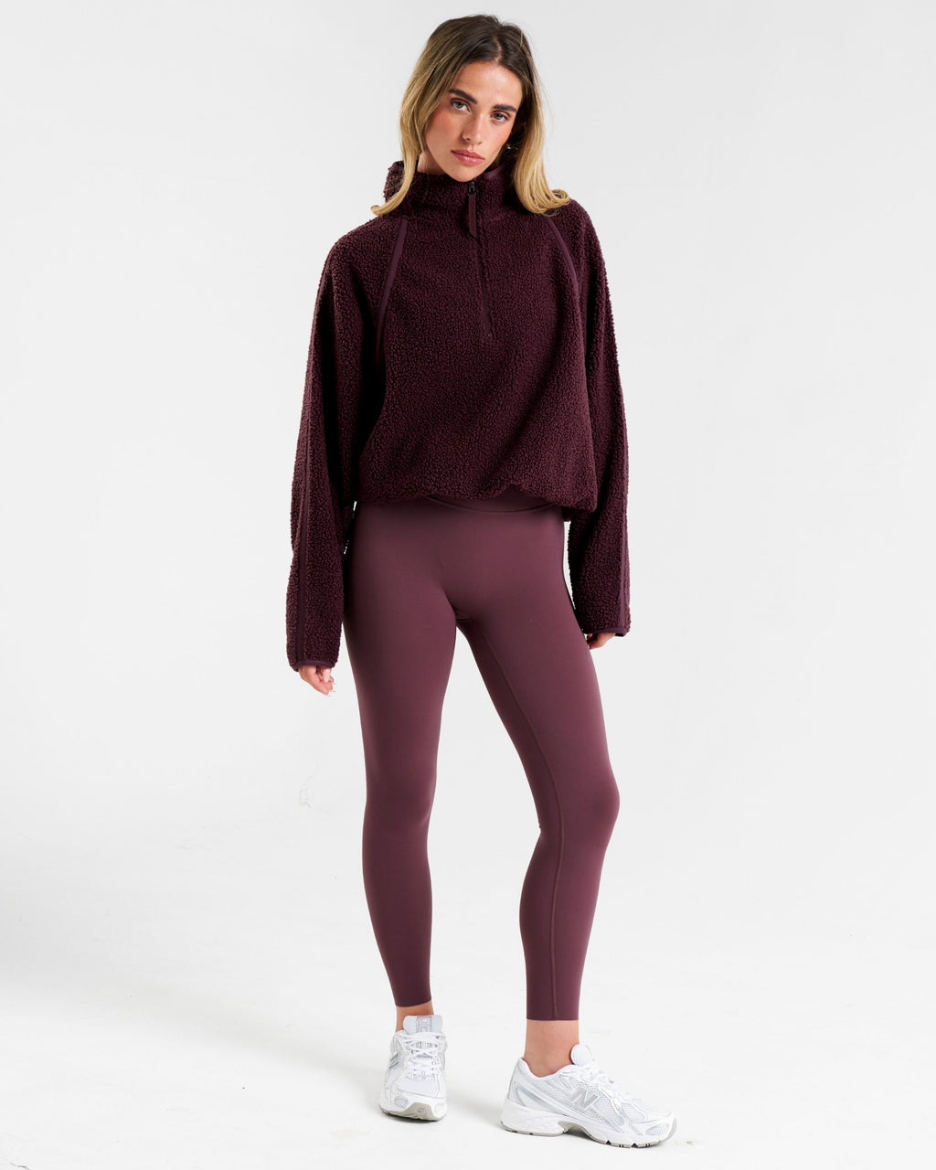 Rise Half Zip Borg Fleece Mulberry