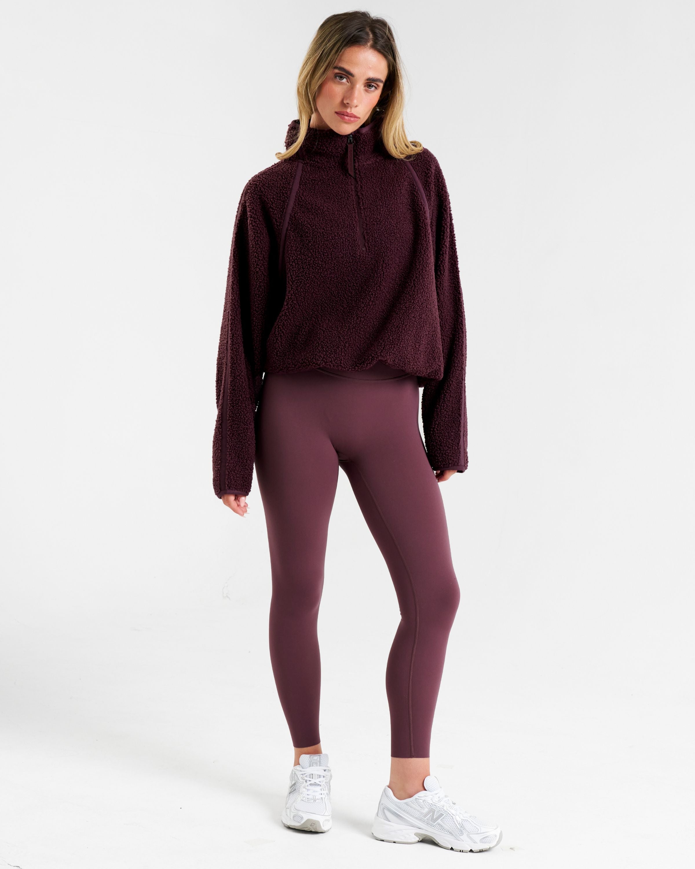 Rise Half Zip Borg Fleece Mulberry