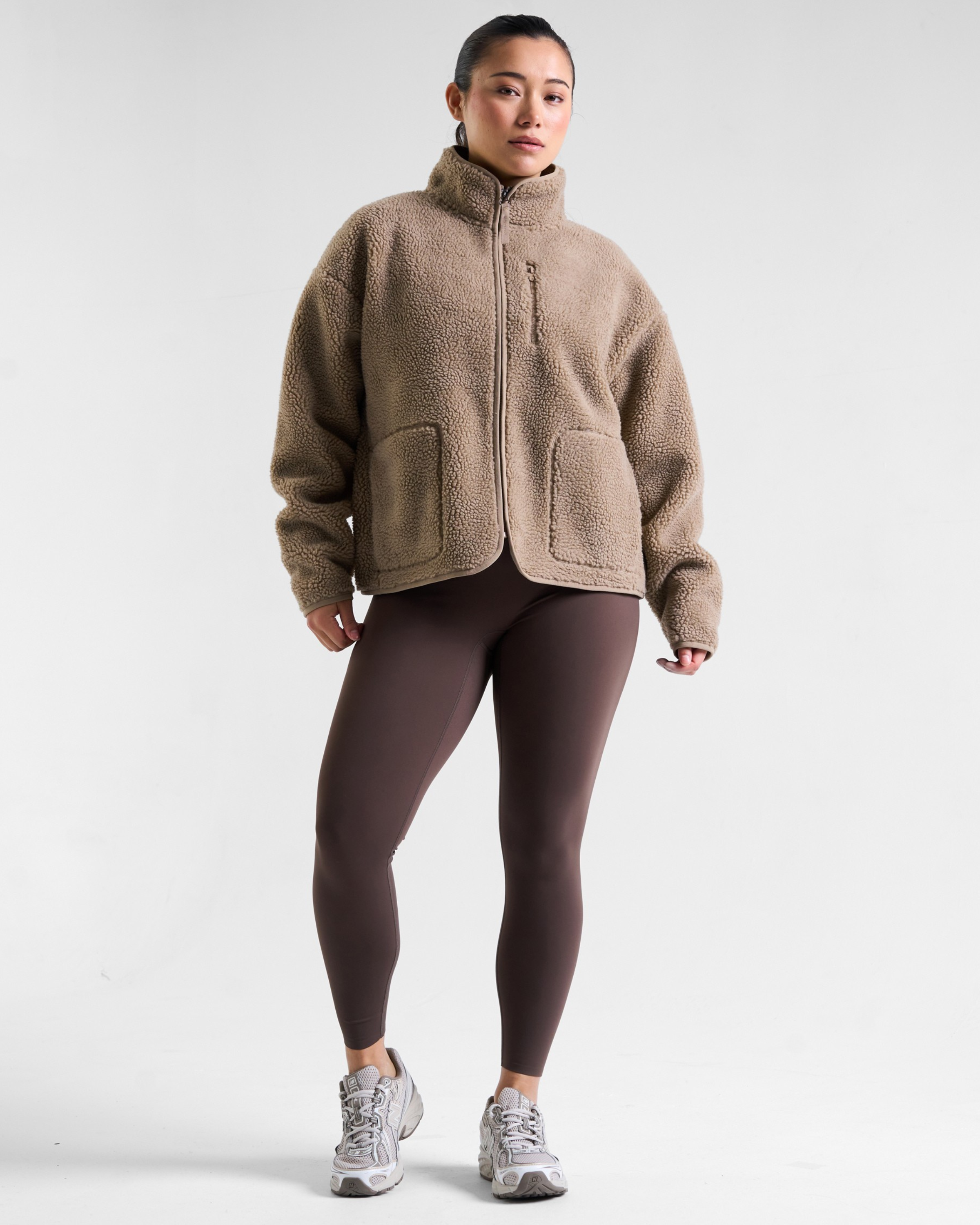 Summit Zip Through Borg Fleece Oat