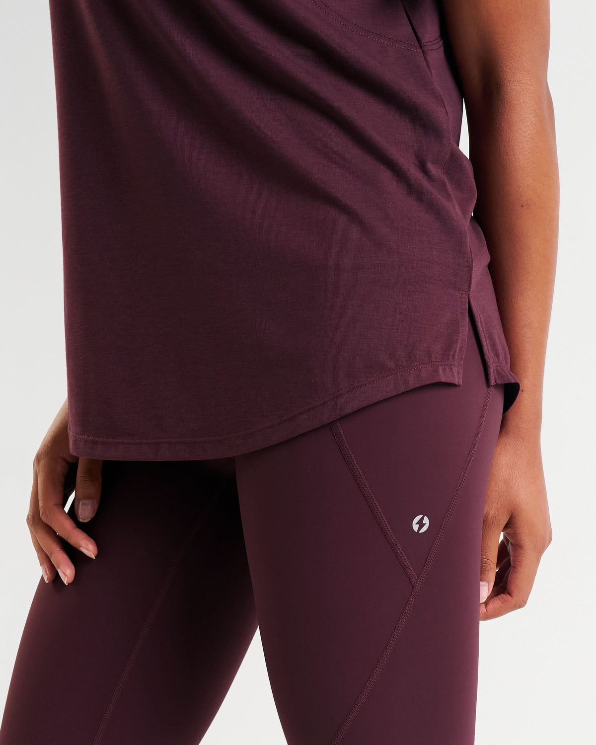 Core Lyocell Blend Active T-Shirt Dark Burgundy