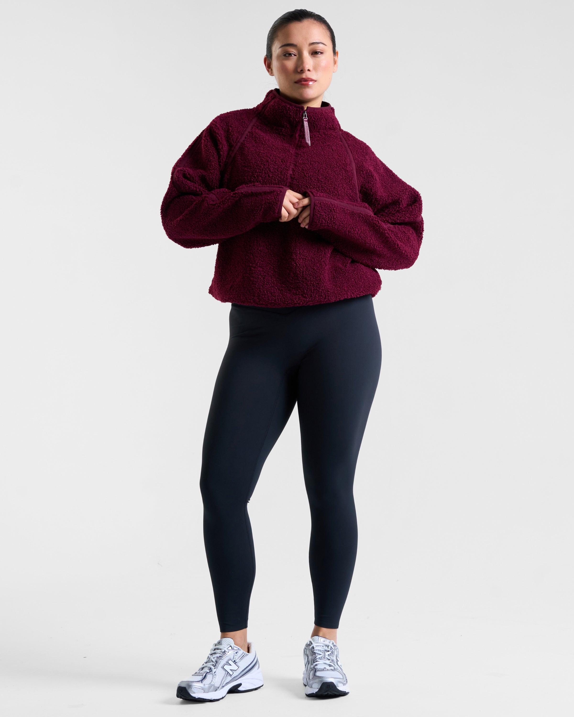 Rise Half-Zip Borg Fleece Cherry Lacquer