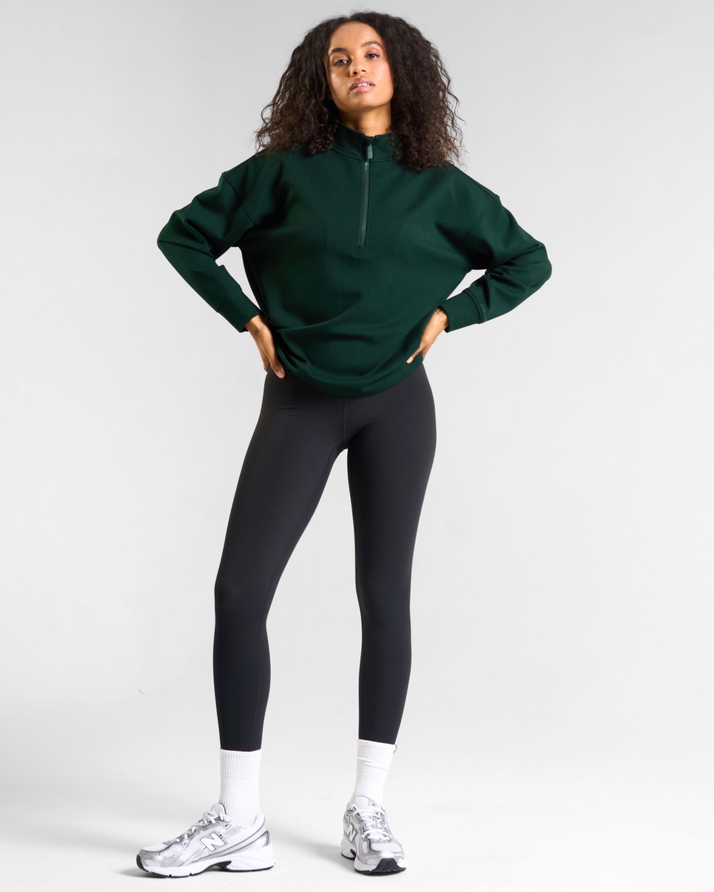 All-Day-Wear Half Zip Sweatshirt Heritage Green