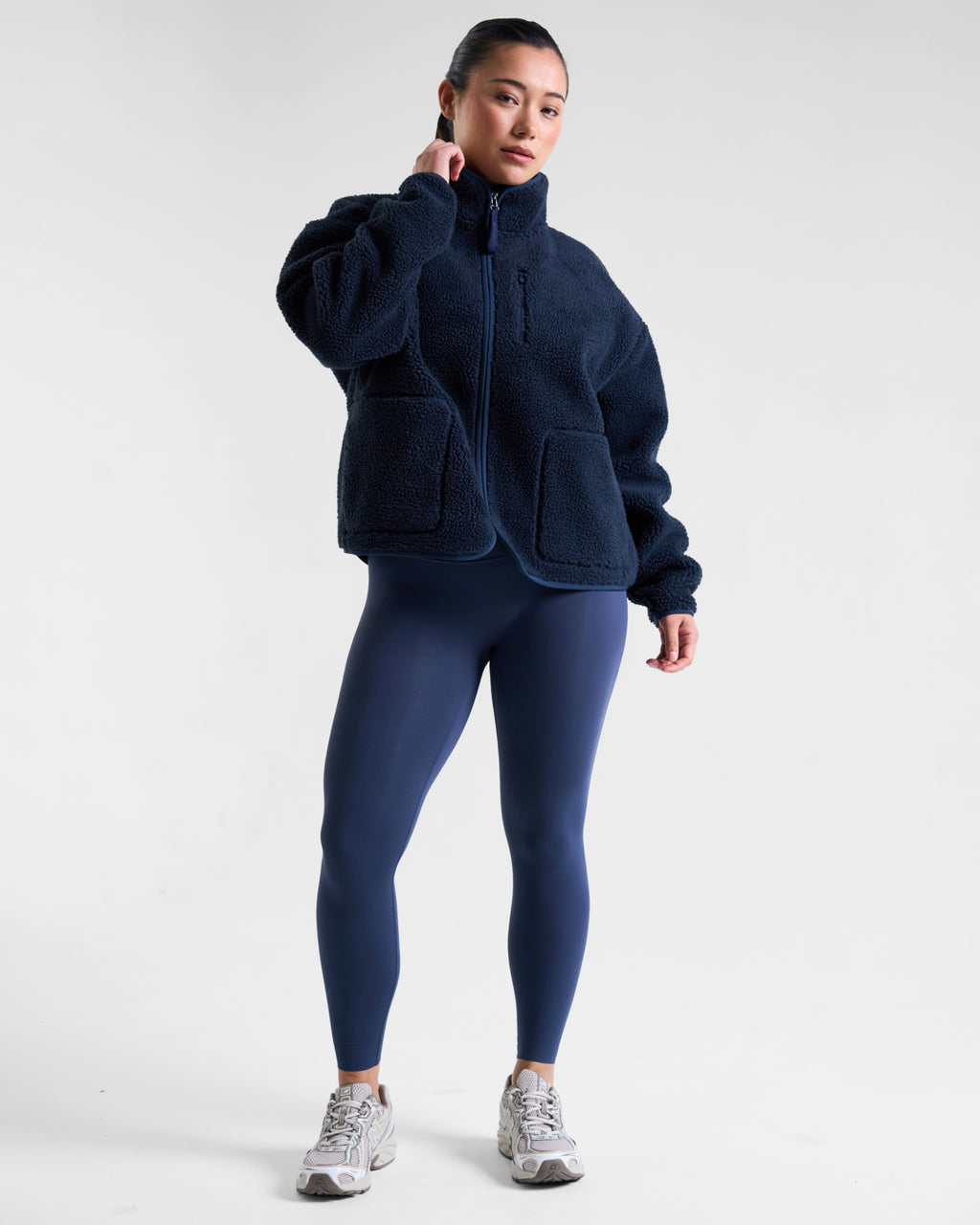 Summit Zip Through Borg Fleece Outerspace Navy