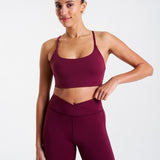 All-Day-Wear Wrap Waist Flared Leggings Cherry Lacquer
