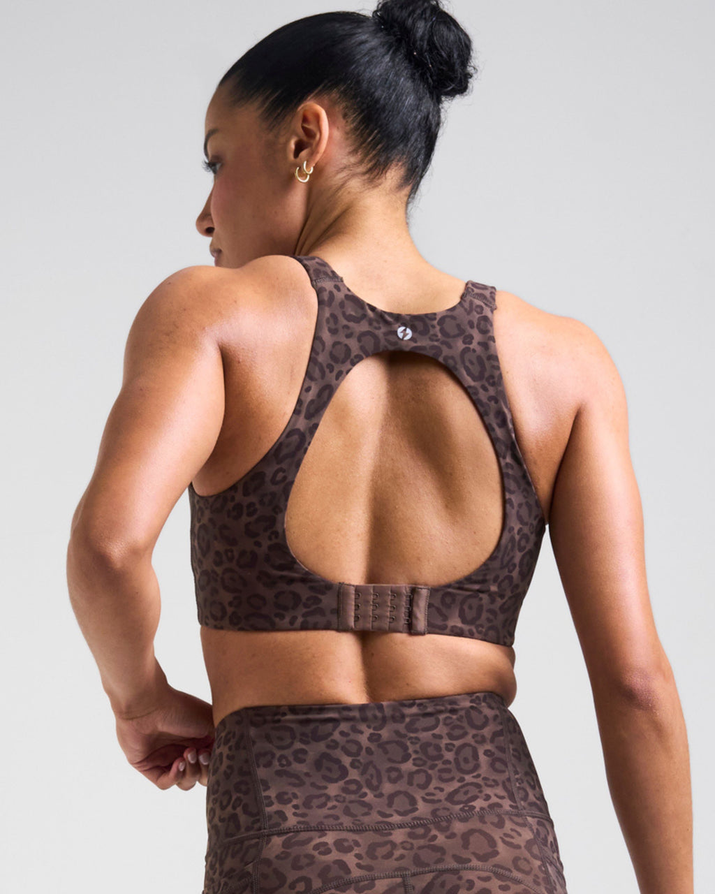 Sculpt Medium Support Sports Bra Leopard Brown