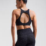 Sculpt Medium Support Sports Bra Leopard Black