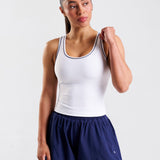 Court Piping Detail Tank Top White