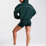 Court Piping Detail Woven Track Jacket Heritage Green