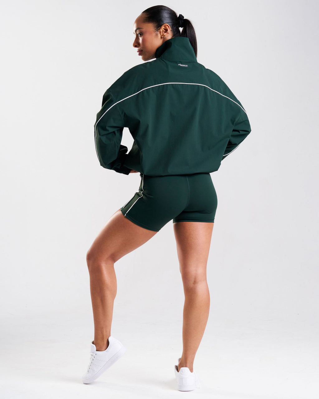 Court Piping Detail Woven Track Jacket Heritage Green