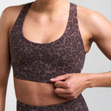 Sculpt Medium Support Sports Bra Leopard Brown
