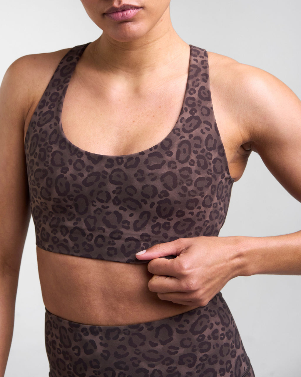 Sculpt Medium Support Sports Bra Leopard Brown