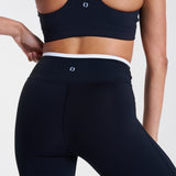 All-Day-Wear Wrap Waist Flared Leggings Black & Coconut Milk