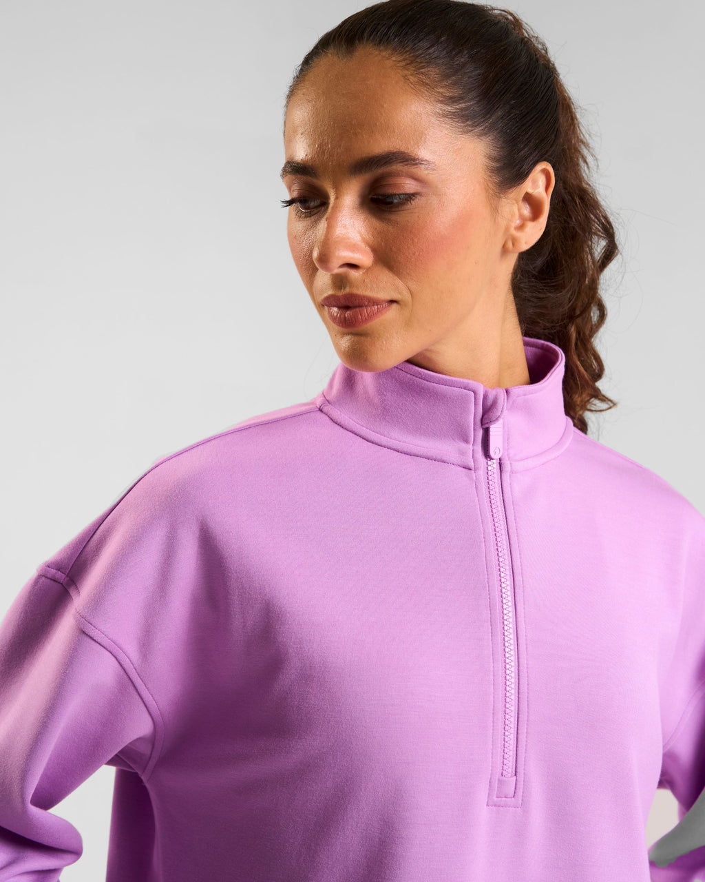 All-Day-Wear Half Zip Sweatshirt Violet Crush