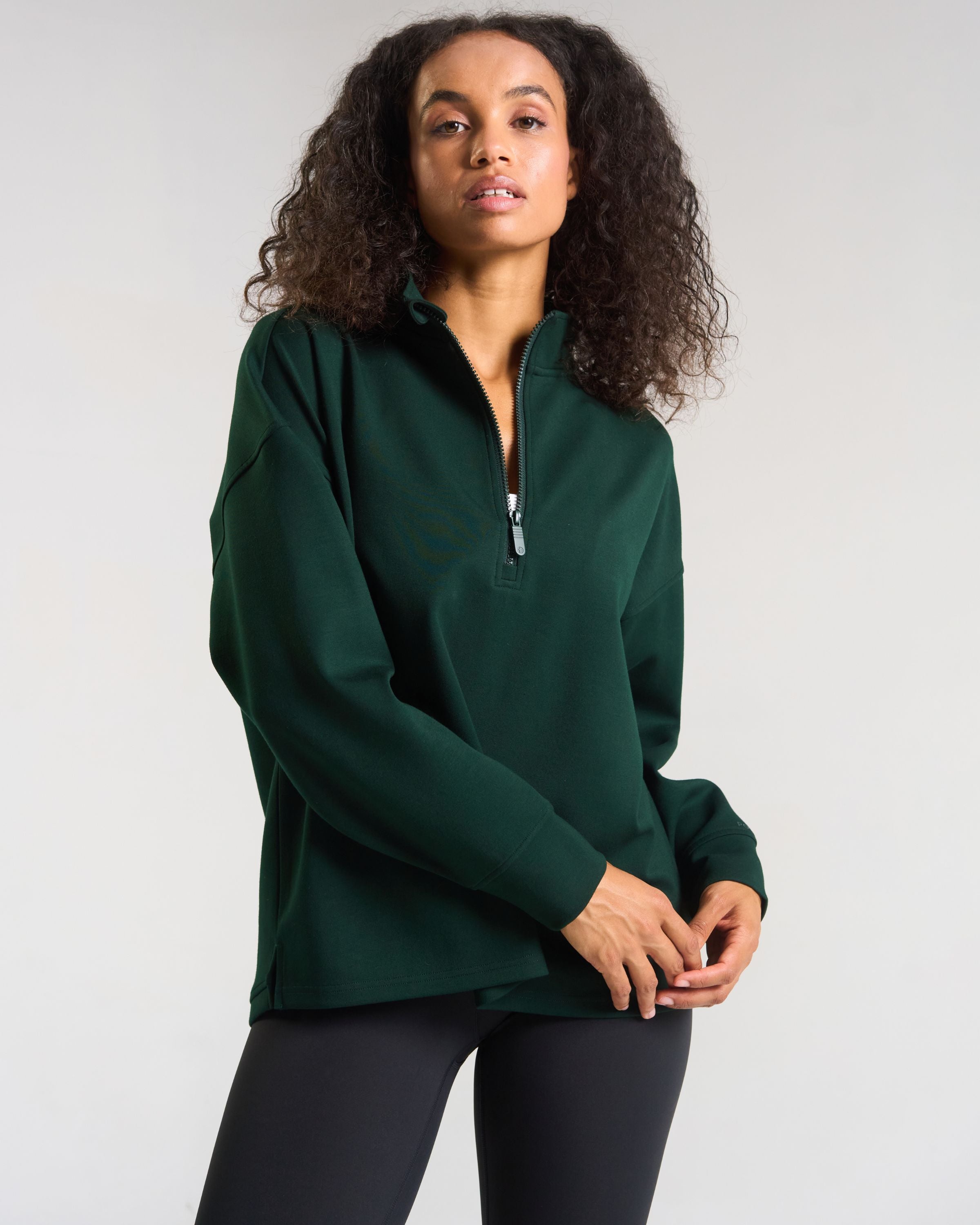All-Day-Wear Half Zip Sweatshirt Heritage Green
