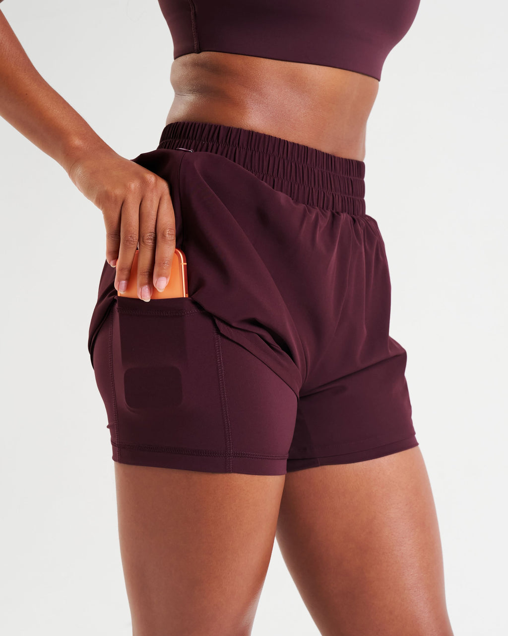 Pace 2-in-1 Performance Shorts Dark Burgundy
