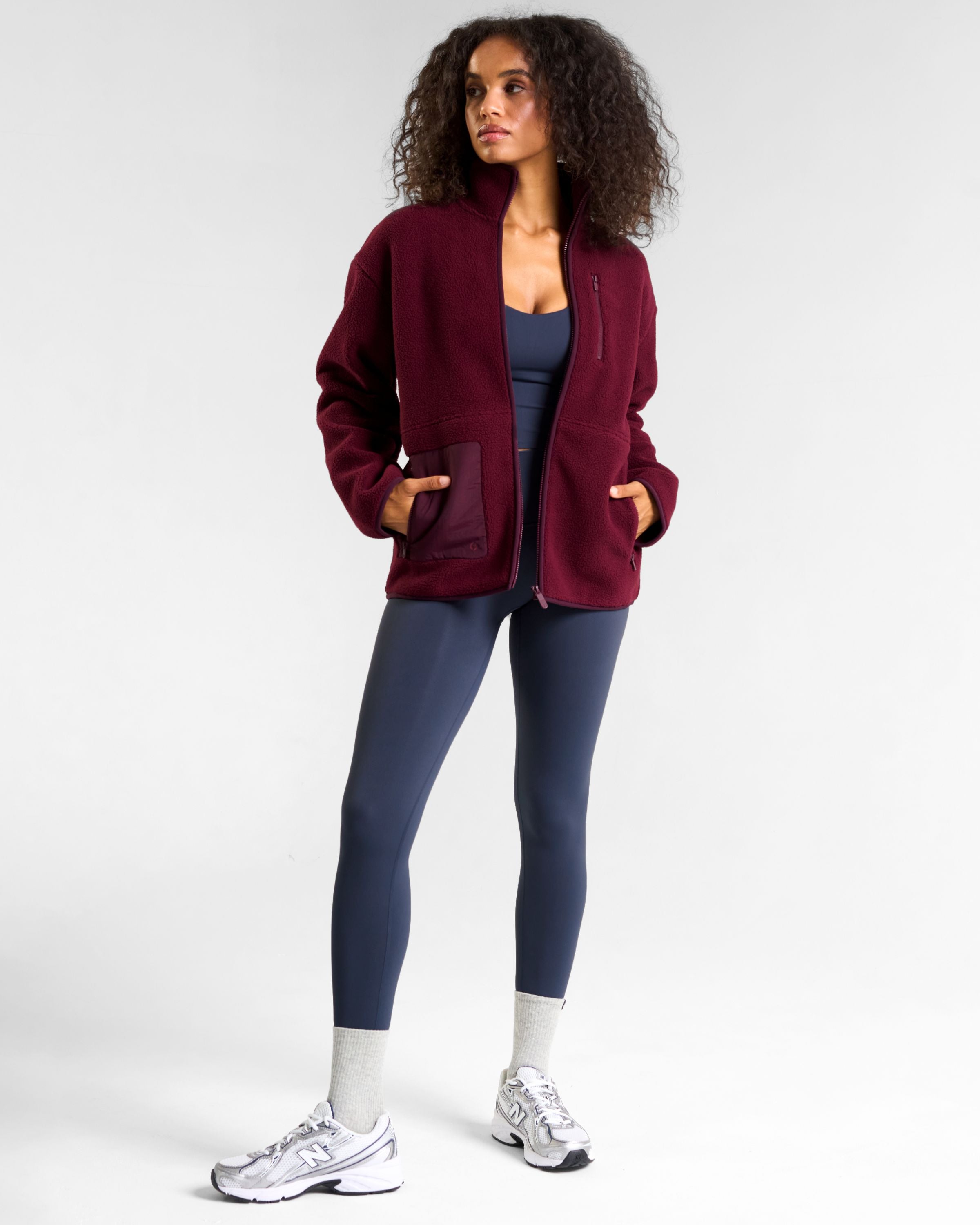 OUTSIDER Zip Up Fleece Cherry Lacquer