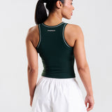 Court Piping Detail Tank Top Heritage Green