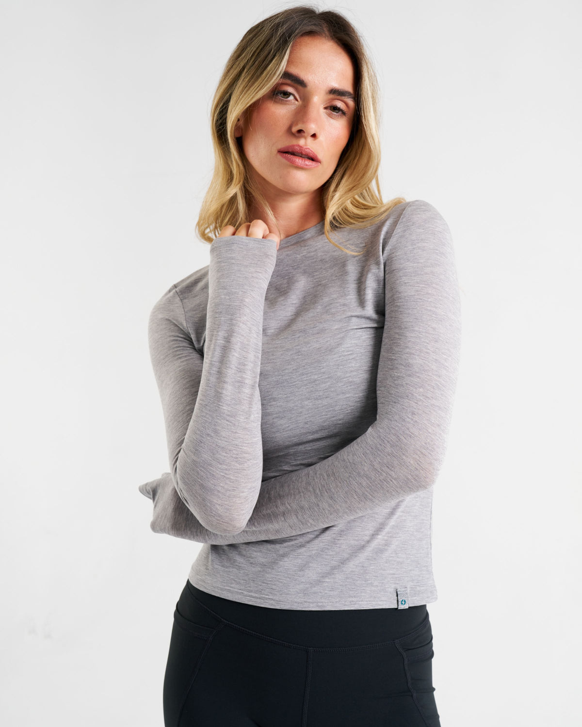 Base Merino Long Sleeve Top Grey Marl