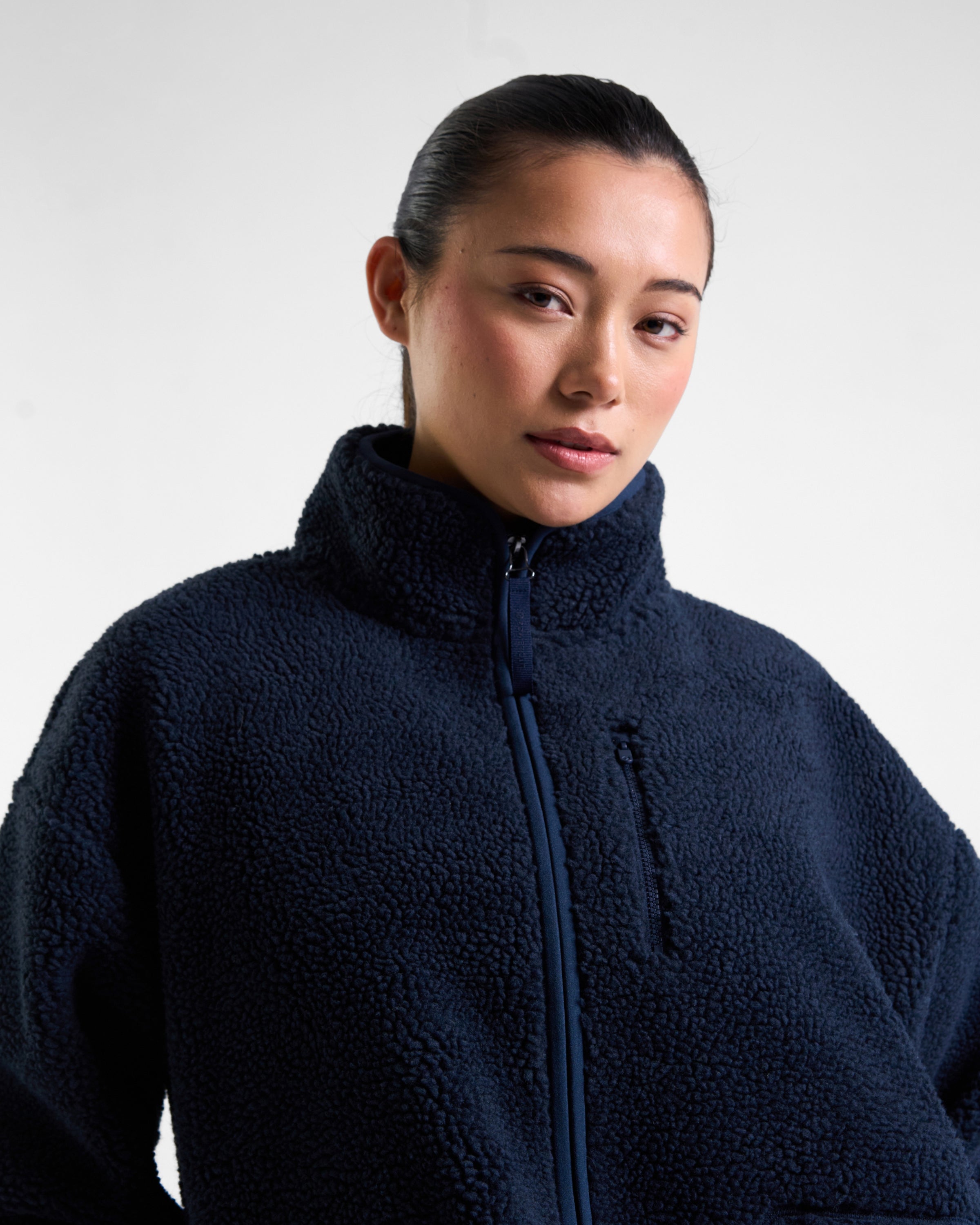 Summit Zip Through Borg Fleece Outerspace Navy