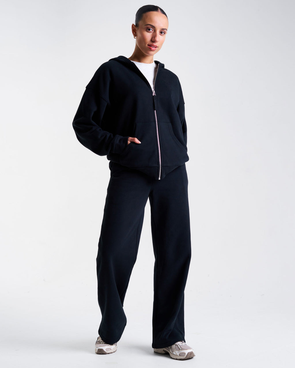 Clubhouse Relaxed Straight Leg Joggers Washed Black