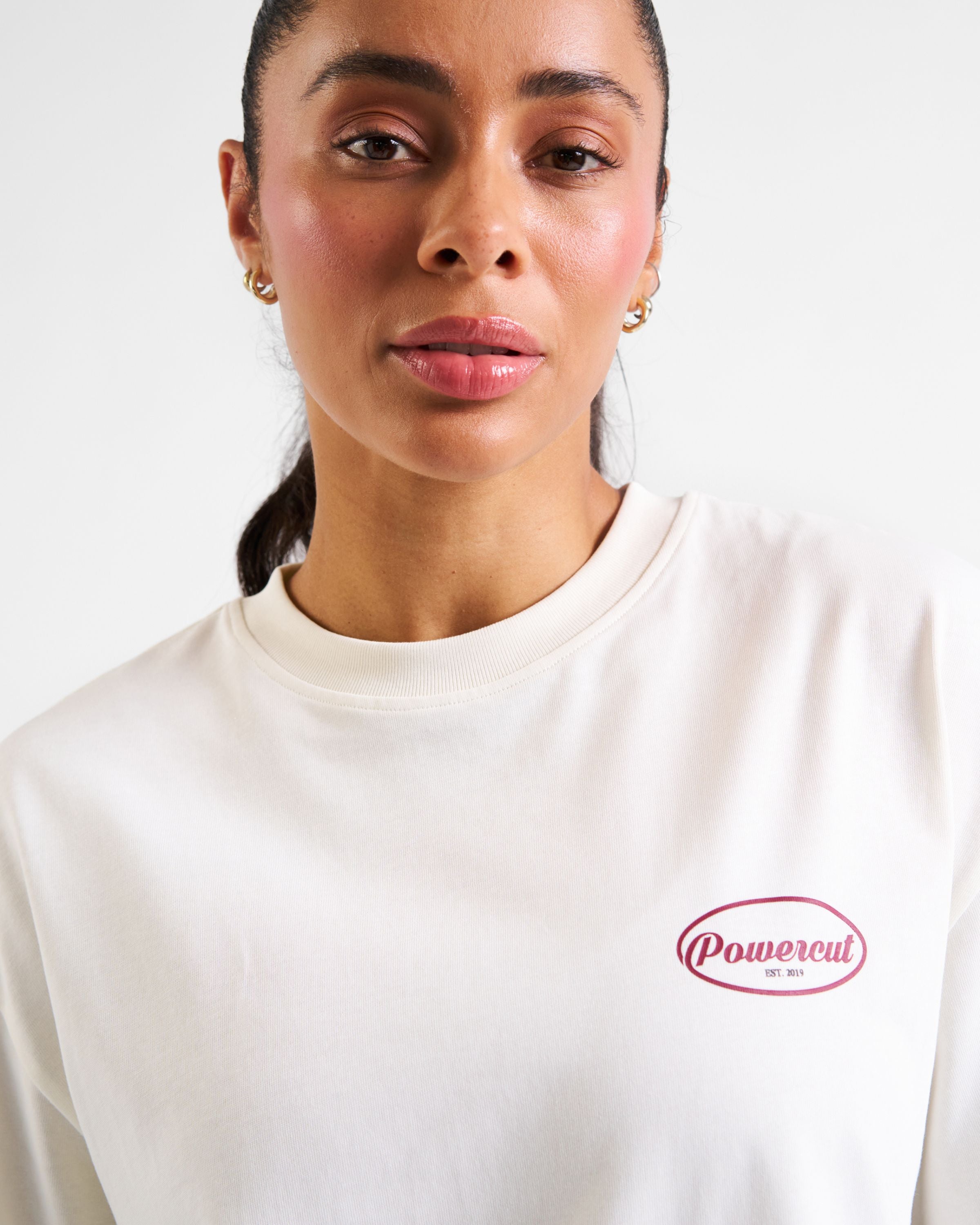 Oversized Printed T-Shirt Coconut Milk