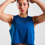 RUNSeries Cropped Tank Blue Opal