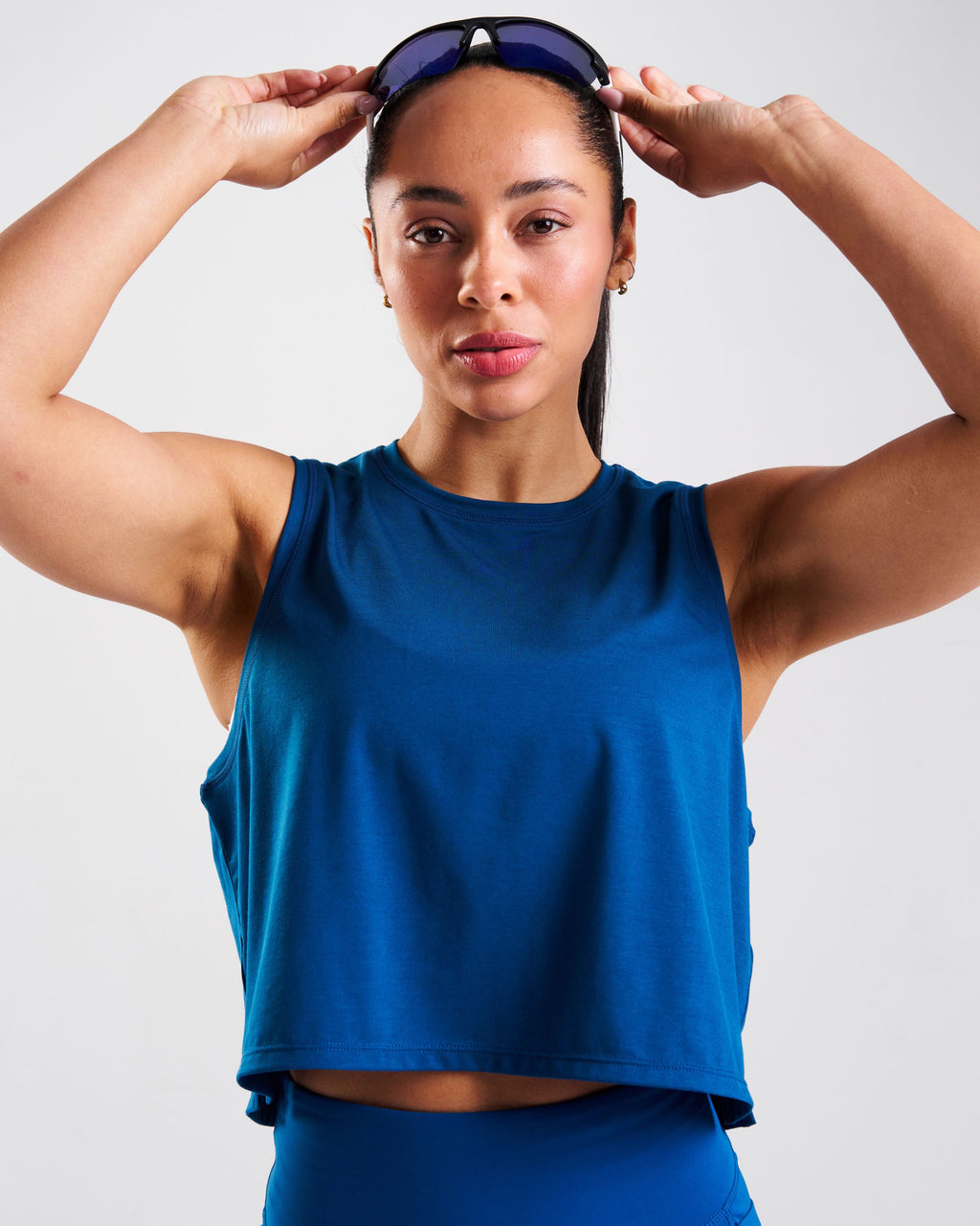 RUNSeries Cropped Tank Blue Opal