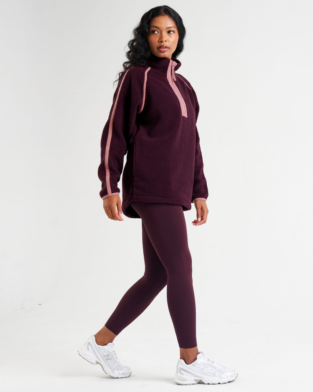 Ascend Quarter Zip Fleece Dark Burgundy