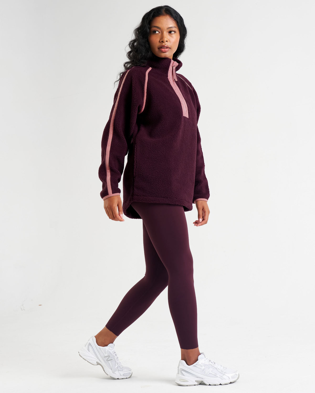 Ascend Quarter Zip Fleece Dark Burgundy