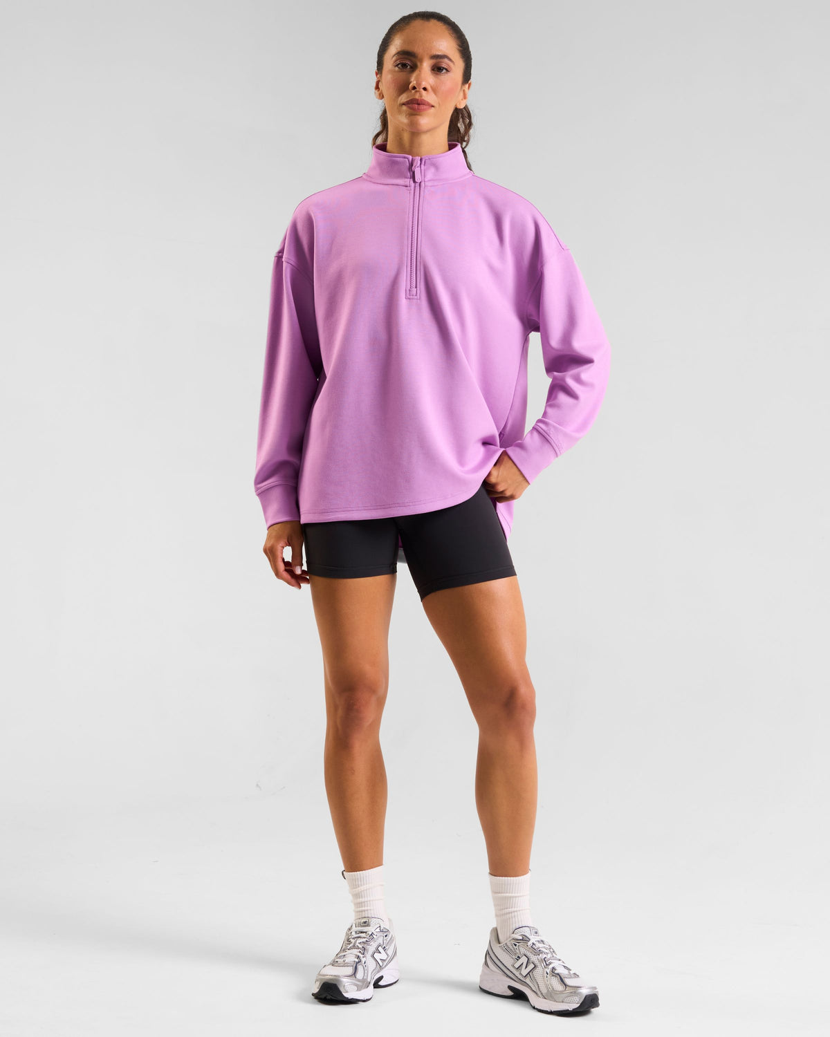 All-Day-Wear Half Zip Sweatshirt Violet Crush