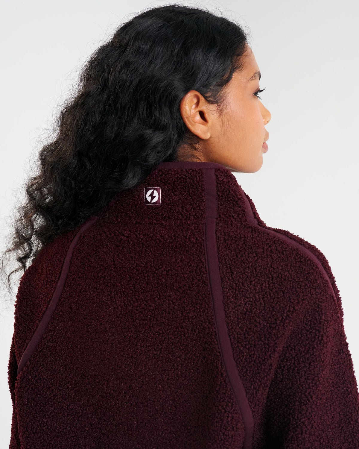 Rise Half Zip Borg Fleece Dark Burgundy