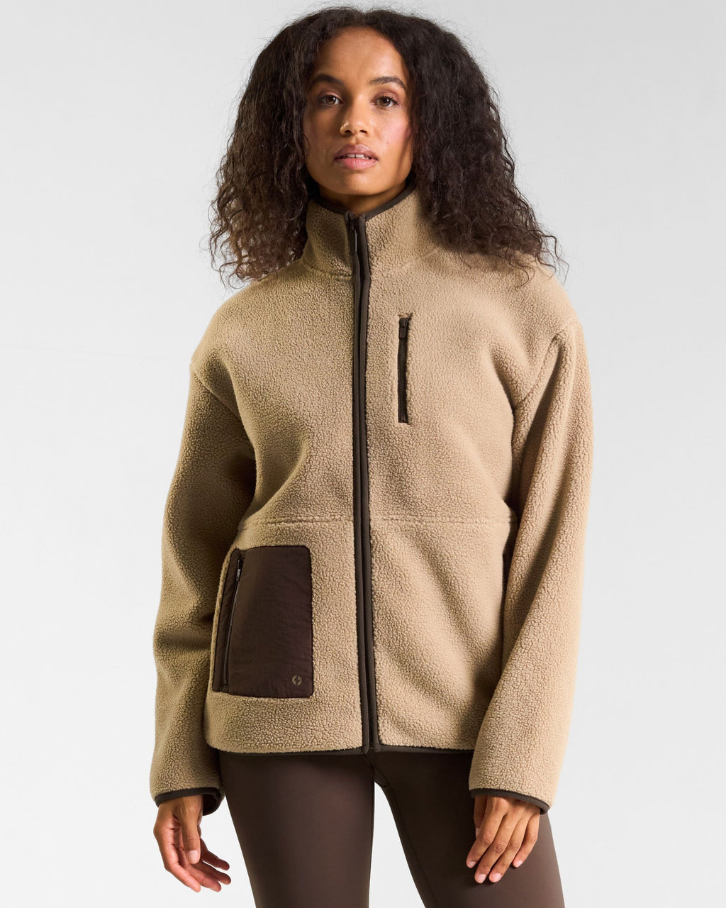 OUTSIDER Zip Up Fleece Sandy Taupe