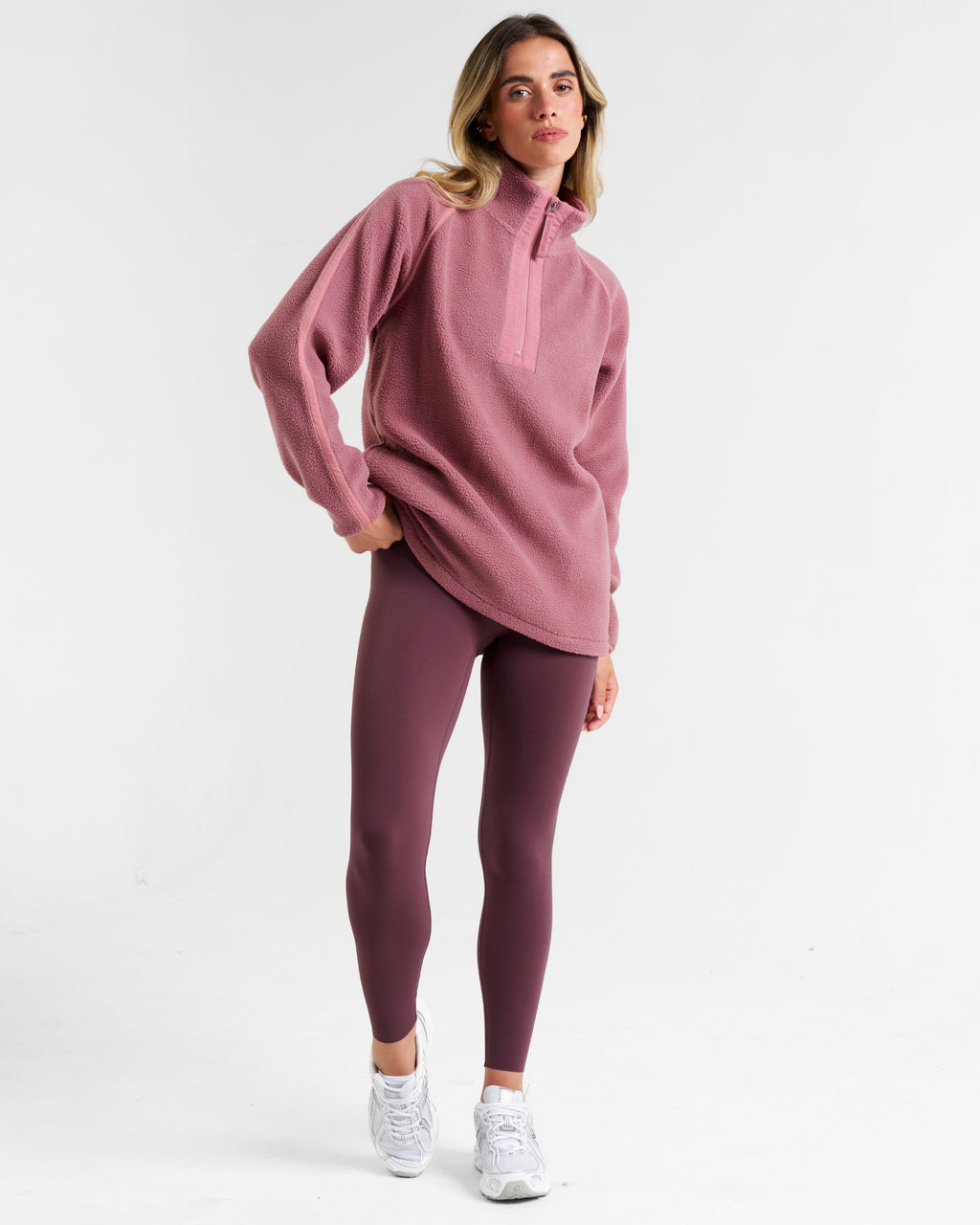 Ascend 1/4 Zip Fleece Dusty Pink