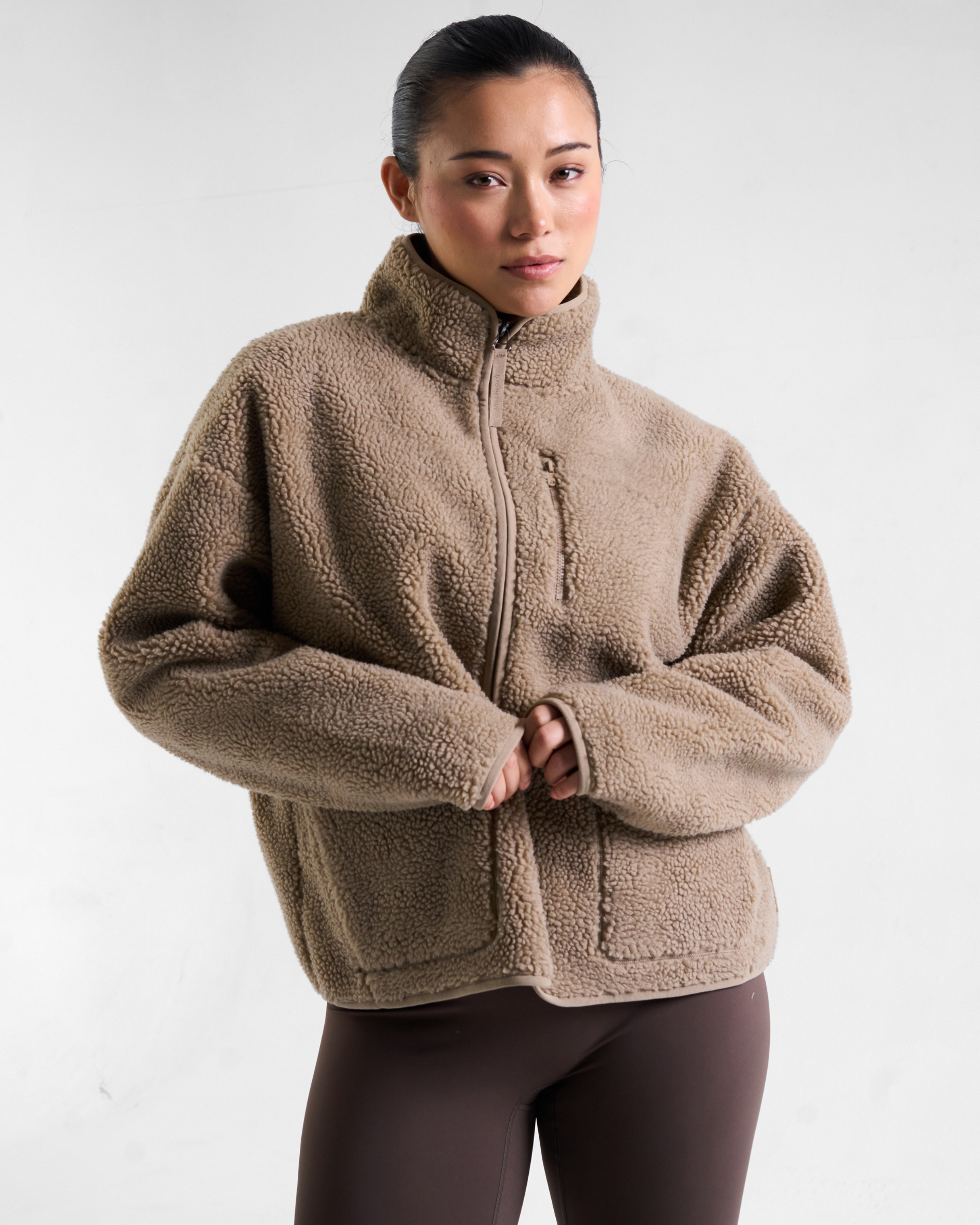 Summit Zip Through Borg Fleece Oat