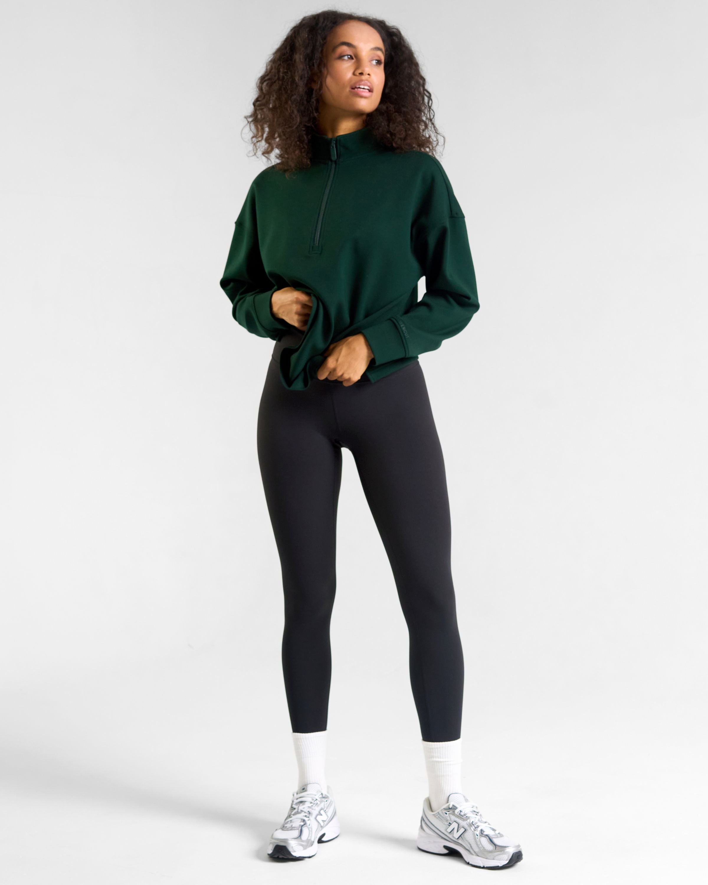 All-Day-Wear Half Zip Sweatshirt Heritage Green