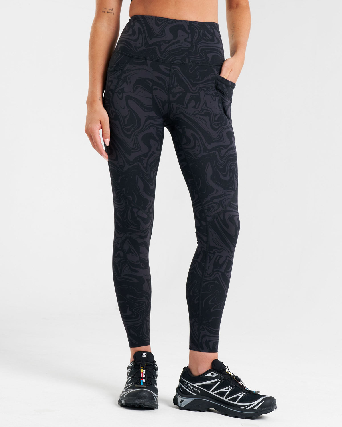 Sculpt High-Waisted Leggings Black Marble
