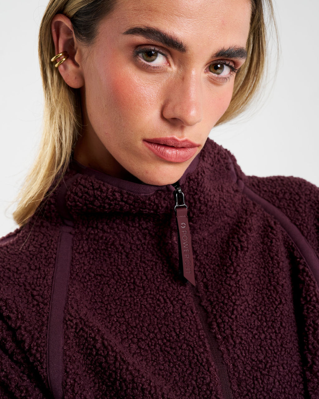 Rise Half Zip Borg Fleece Mulberry