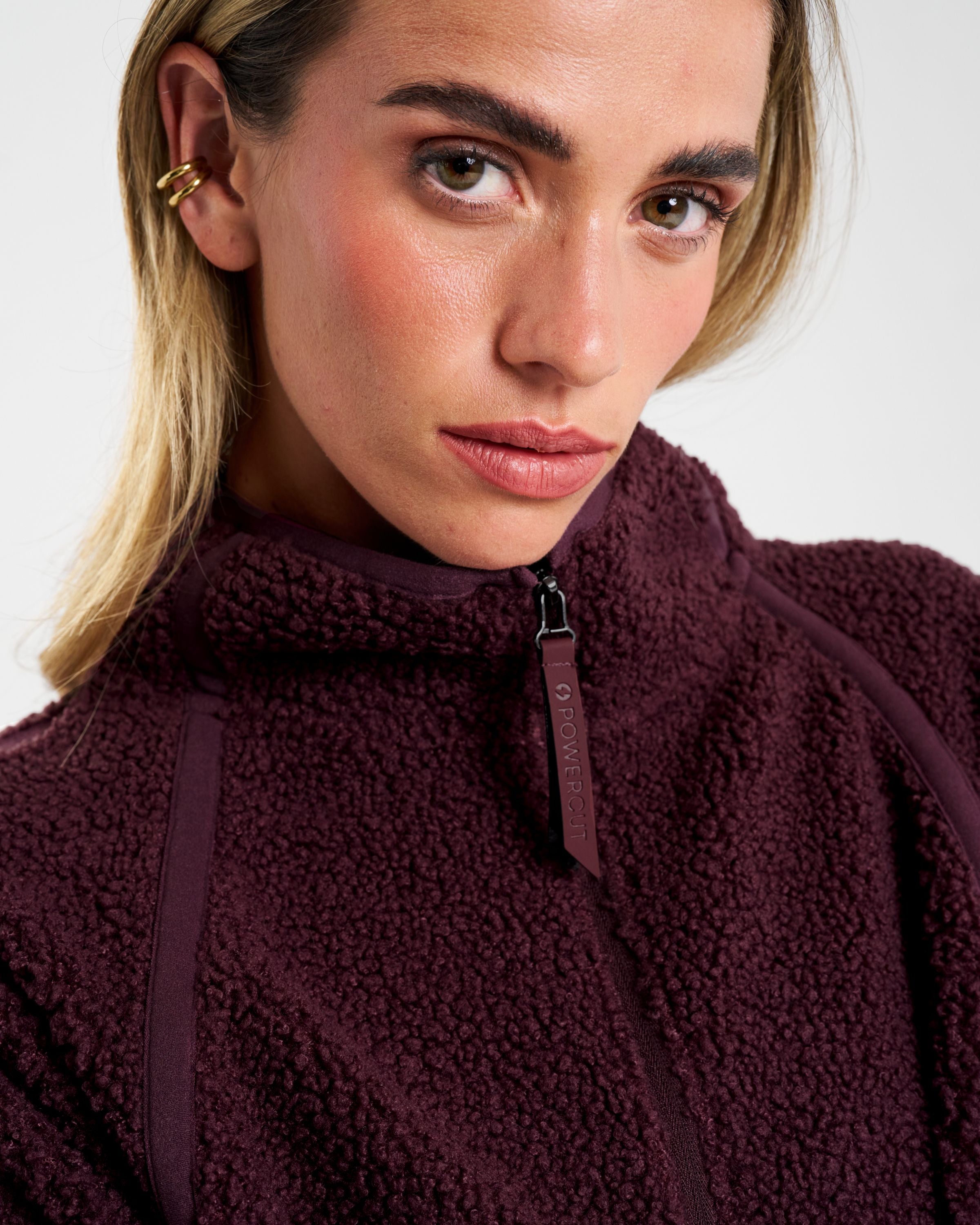 Rise Half Zip Borg Fleece Mulberry