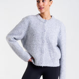 SoftKnit Button Up Cardigan Light Grey Marl