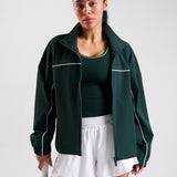 Court Piping Detail Woven Track Jacket Heritage Green