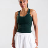Court Piping Detail Tank Top Heritage Green