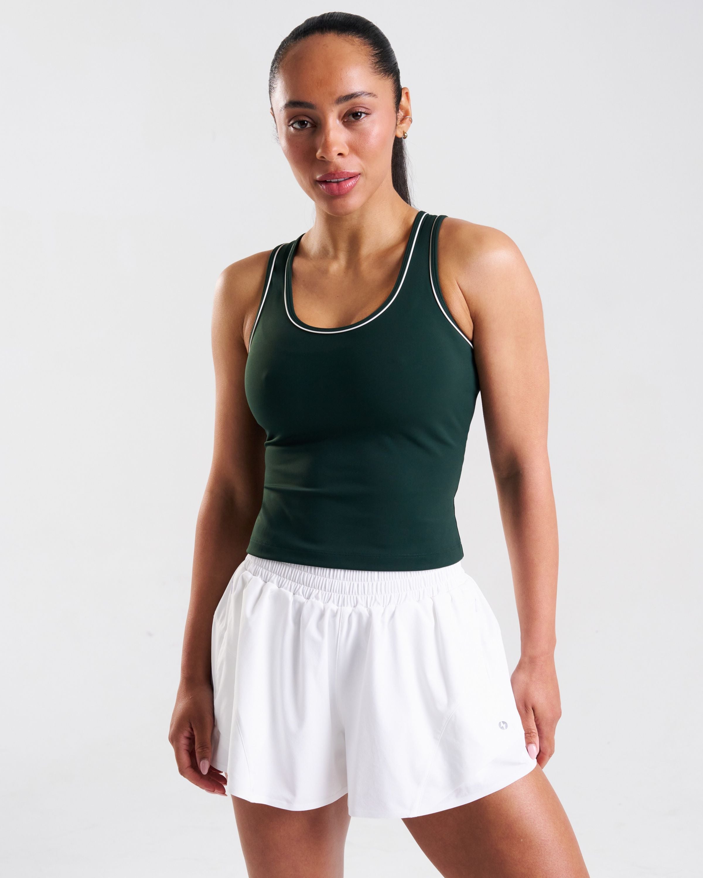 Court Piping Detail Tank Top Heritage Green