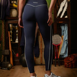 Legacy Piping Detail High Waisted Leggings Retro Navy