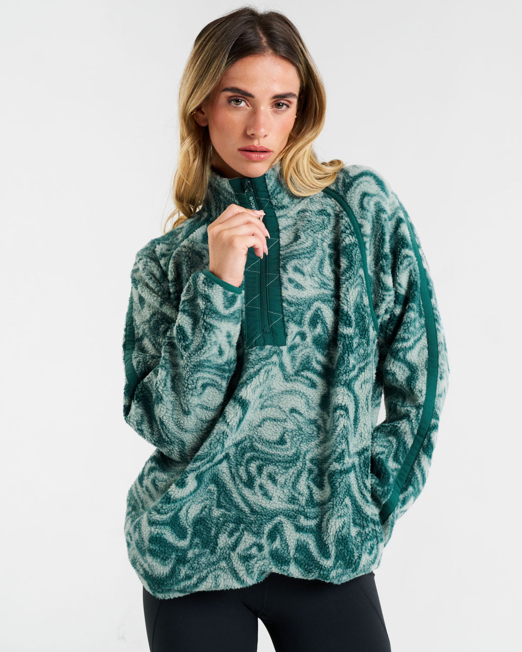 Ascend 1/4 Zip Fleece Dark Teal Marble