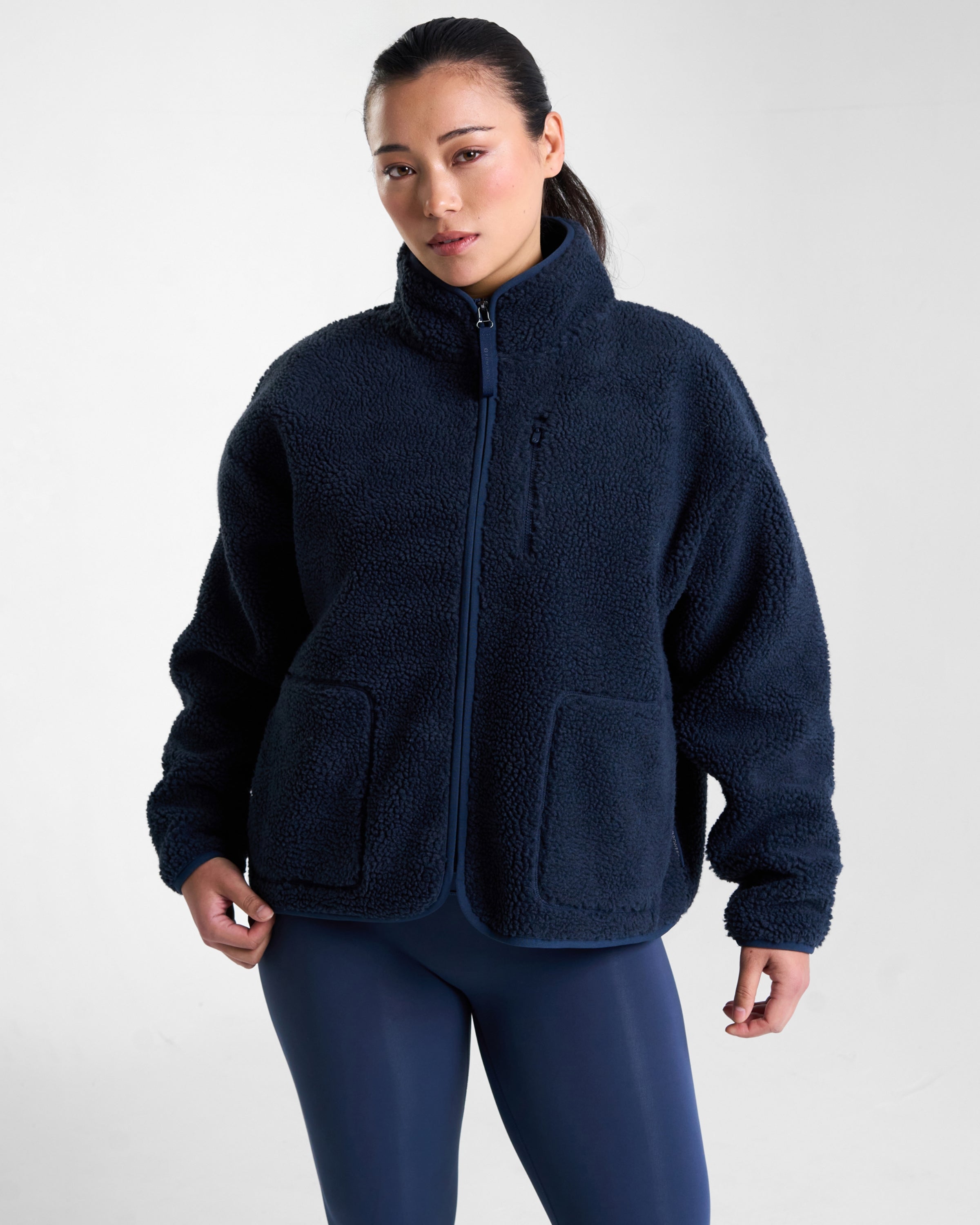 Summit Zip Through Borg Fleece Outerspace Navy