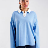 Rugby Polo Sweatshirt Sky Blue